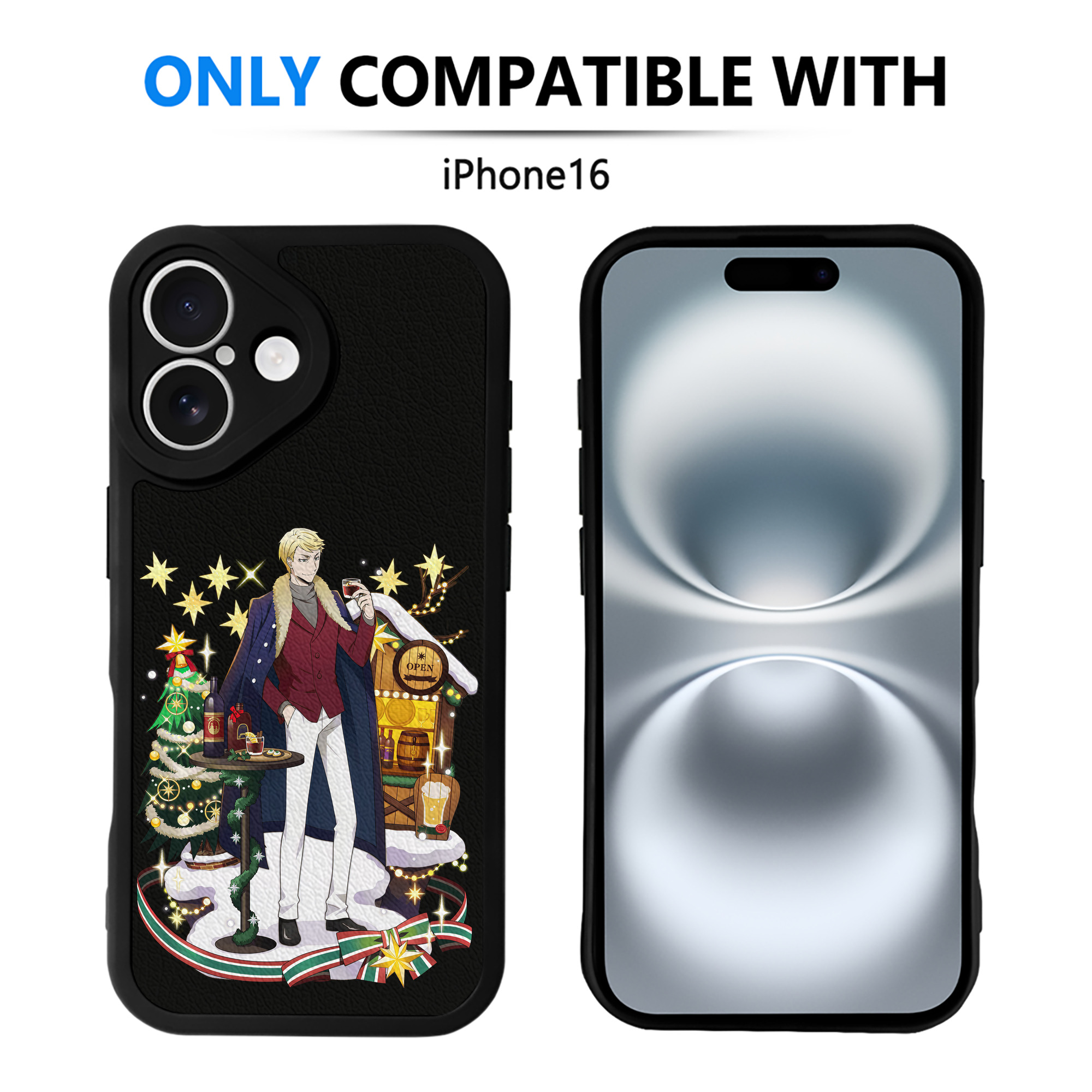 （画像用） 文豪ストレイドッグス Bungo Stray Dogs 【iPhone 16シリーズ対応】シリコンスマホケース（レザー調） 材質：シリコン